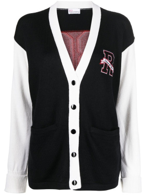 

Logo-patch button-front cardigan, RED Valentino Logo-patch button-front cardigan