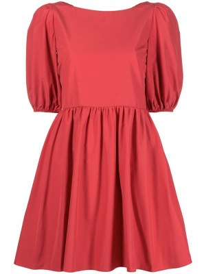 

Puff-sleeve pleated minidress, RED Valentino Puff-sleeve pleated minidress