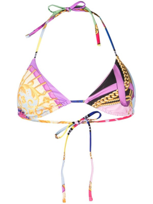 

Baroque pattern-print bikini top, Versace Baroque pattern-print bikini top