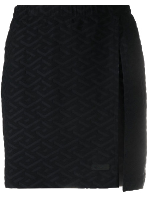 

Monogram-Print Mini Skirt, Versace Monogram-Print Mini Skirt