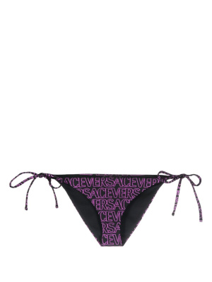 

Logo-print tie-fastening bikini bottoms, Versace Logo-print tie-fastening bikini bottoms
