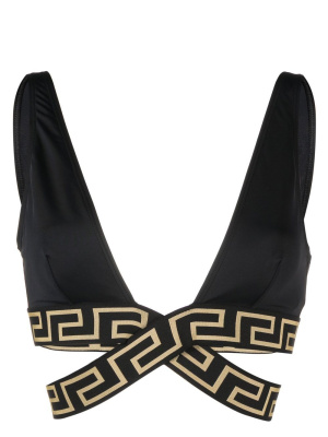 

Greca-detail bikini top, Versace Greca-detail bikini top