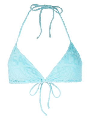 

X Dua Lipa Allover towel bikini top, Versace X Dua Lipa Allover towel bikini top