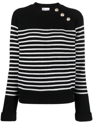 

Striped crew neck jumper, RED Valentino Striped crew neck jumper