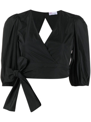 

V-neck cropped wrap blouse, RED Valentino V-neck cropped wrap blouse