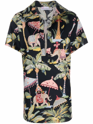 

Graphic-print cotton shirt, RED Valentino Graphic-print cotton shirt