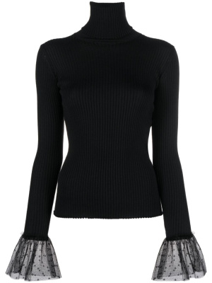 

Lace-cuffs roll-neck jumper, RED Valentino Lace-cuffs roll-neck jumper