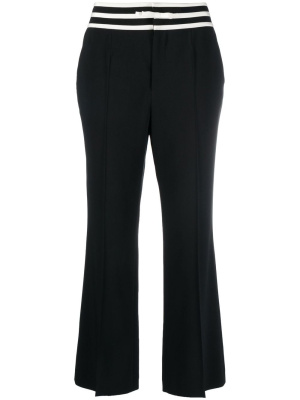 

Stripe-detail cropped flare trousers, RED Valentino Stripe-detail cropped flare trousers