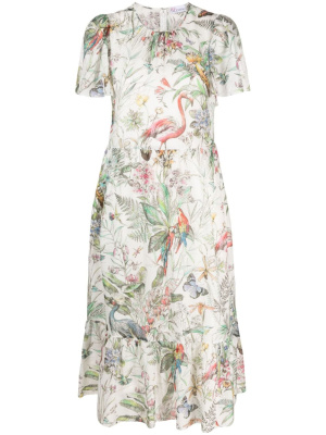 

Botanical-print midi dress, RED Valentino Botanical-print midi dress