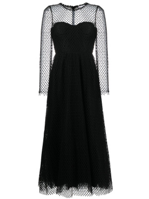 

Fishnet layered midi dress, RED Valentino Fishnet layered midi dress