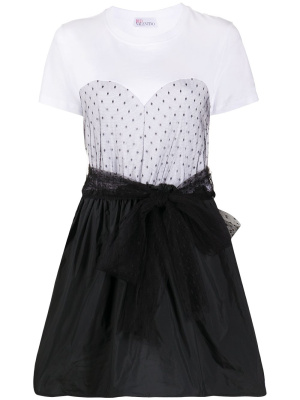 

Tulle-overlay T-shirt dress, RED Valentino Tulle-overlay T-shirt dress
