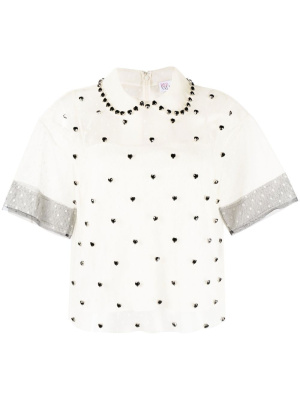 

Crystal-embellished silk blouse, RED Valentino Crystal-embellished silk blouse