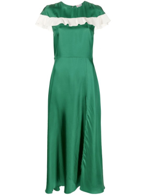 

Frilled-chest silk dress, RED Valentino Frilled-chest silk dress