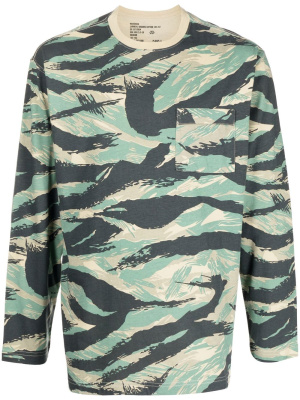 

Abstract-print long-sleeve T-shirt, Maharishi Abstract-print long-sleeve T-shirt