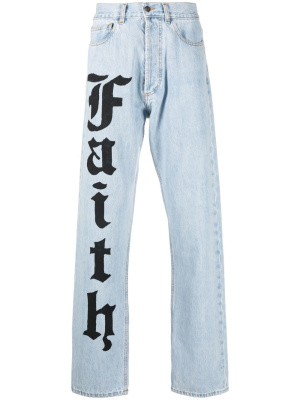 

Logo-print loose straight-leg jeans, Faith Connexion Logo-print loose straight-leg jeans