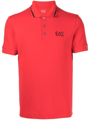 

Logo-print short-sleeved polo shirt, Ea7 Emporio Armani Logo-print short-sleeved polo shirt