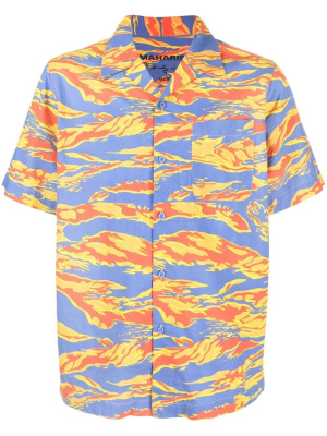 

Graphic-print camp-collar shirt, Maharishi Graphic-print camp-collar shirt