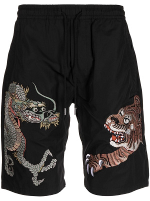 

Dragon tiger embroidered shorts, Maharishi Dragon tiger embroidered shorts
