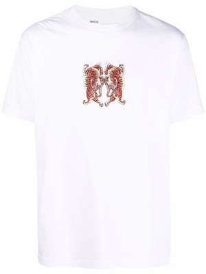 

Heart of Tigers-embroidered organic cotton T-shirt, Maharishi Heart of Tigers-embroidered organic cotton T-shirt