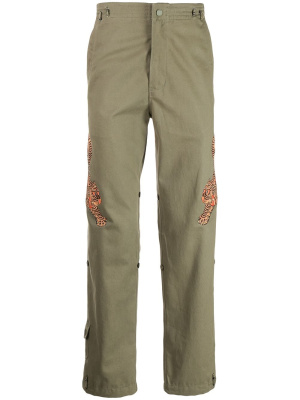 

Tiger-embroidered straight-leg pants, Maharishi Tiger-embroidered straight-leg pants