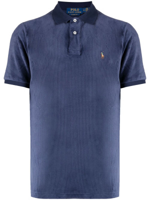 

Embroidered-motif velvet polo-shirt, Polo Ralph Lauren Embroidered-motif velvet polo-shirt
