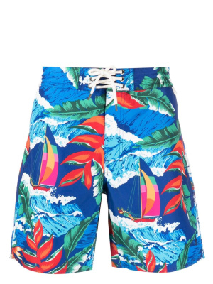 

Floral-print drawstring swim shorts, Polo Ralph Lauren Floral-print drawstring swim shorts