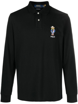 

Polo Bear-embroidered polo top, Polo Ralph Lauren Polo Bear-embroidered polo top