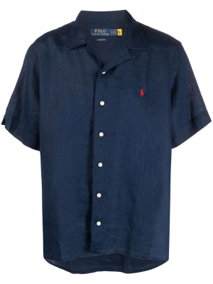 

Embroidered-logo linen shirt, Polo Ralph Lauren Embroidered-logo linen shirt