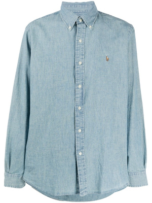 

Logo-embroidered chambray shirt, Polo Ralph Lauren Logo-embroidered chambray shirt