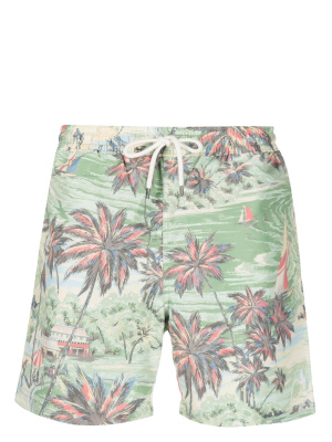 

Beach-print drawstring swim shorts, Polo Ralph Lauren Beach-print drawstring swim shorts