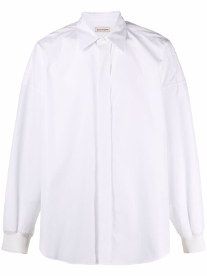 

Drop-shoulder long-sleeve shirt, Alexander McQueen Drop-shoulder long-sleeve shirt