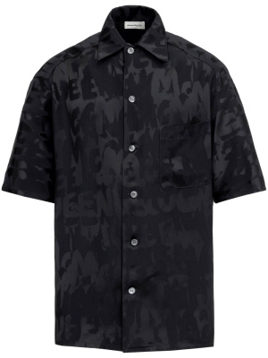 

Graffiti-jacquard short-sleeve shirt, Alexander McQueen Graffiti-jacquard short-sleeve shirt