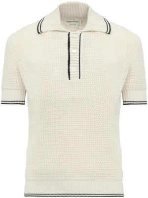 

Knitted short-sleeve polo shirt, Alexander McQueen Knitted short-sleeve polo shirt