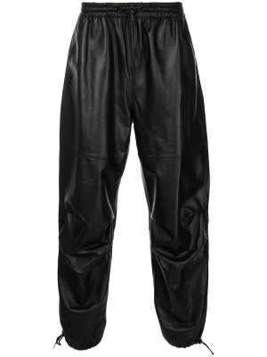 

Wide-leg lambskin track pants, Alexander Wang Wide-leg lambskin track pants