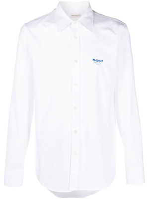 

Logo-print long-sleeve shirt, Alexander McQueen Logo-print long-sleeve shirt