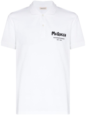 

Graffiti-logo polo shirt, Alexander McQueen Graffiti-logo polo shirt
