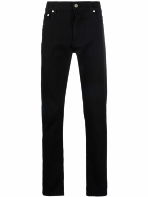 

Logo-print slim-cut jeans, Alexander McQueen Logo-print slim-cut jeans