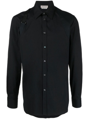 

Buckle-detail cotton shirt, Alexander McQueen Buckle-detail cotton shirt