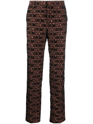 

Flocked-logo tailored trousers, Moschino Flocked-logo tailored trousers