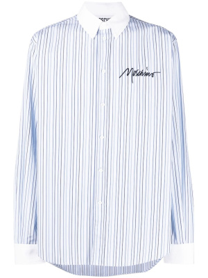 

Striped embroidered-logo shirt, Moschino Striped embroidered-logo shirt