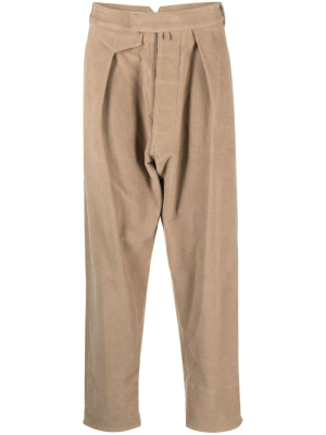 

Pleat-detail cotton straight trousers, Moschino Pleat-detail cotton straight trousers