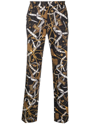 

Graphic-print straight-leg trousers, Moschino Graphic-print straight-leg trousers