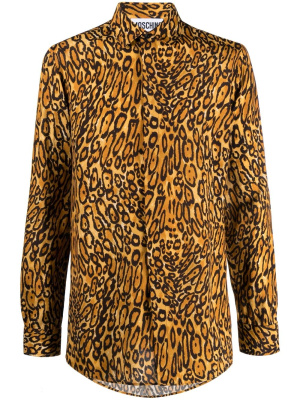 

Leopard-print long-sleeve shirt, Moschino Leopard-print long-sleeve shirt