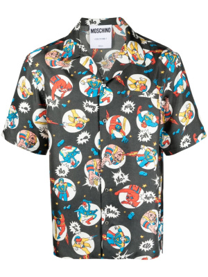 

Comic-print silk shirt, Moschino Comic-print silk shirt