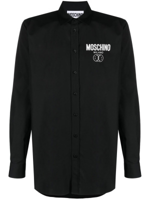 

Logo-print long-sleeve shirt, Moschino Logo-print long-sleeve shirt
