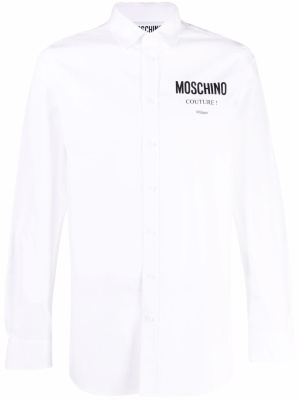 

Logo-print cotton shirt, Moschino Logo-print cotton shirt