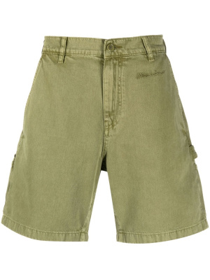

Cotton-logo embroidered denim shorts, Moschino Cotton-logo embroidered denim shorts