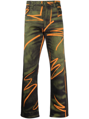 

Graphic-print acid-wash jeans, Moschino Graphic-print acid-wash jeans