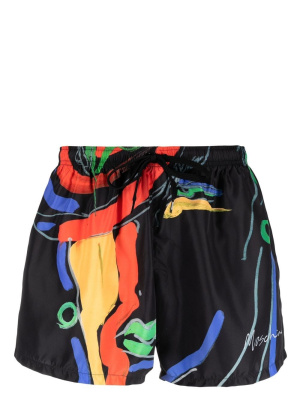 

Abstract-print drawstring swim shorts, Moschino Abstract-print drawstring swim shorts