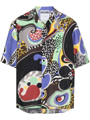 

Graphic-print Cuban shirt, Moschino Graphic-print Cuban shirt